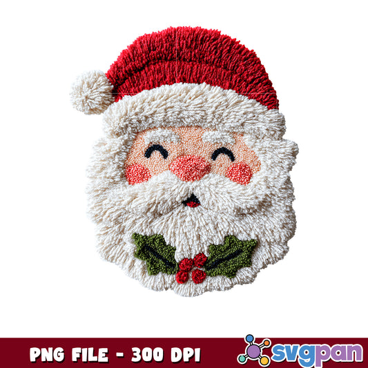 Santa head knitted png, happy christmas​ png, vacations png