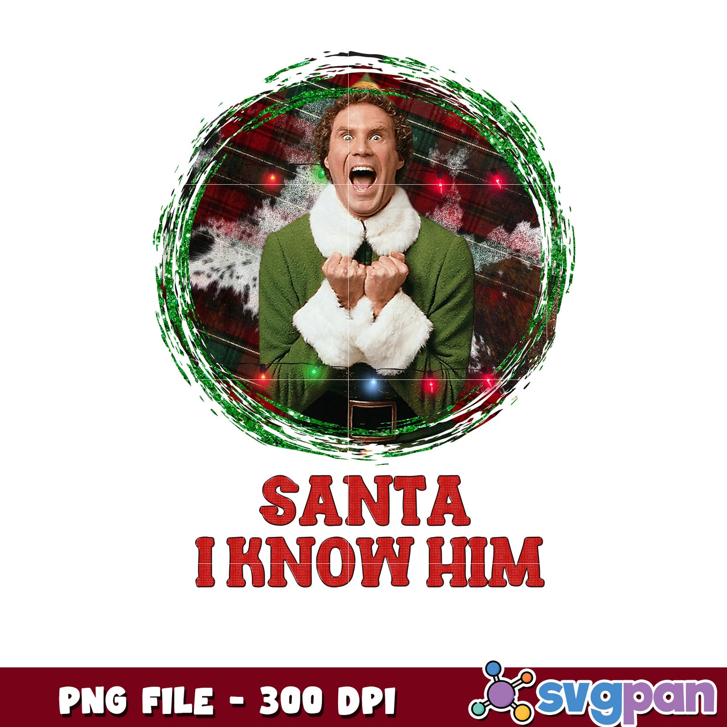 Santa i know him png, buddy the elf png, elf christmas png