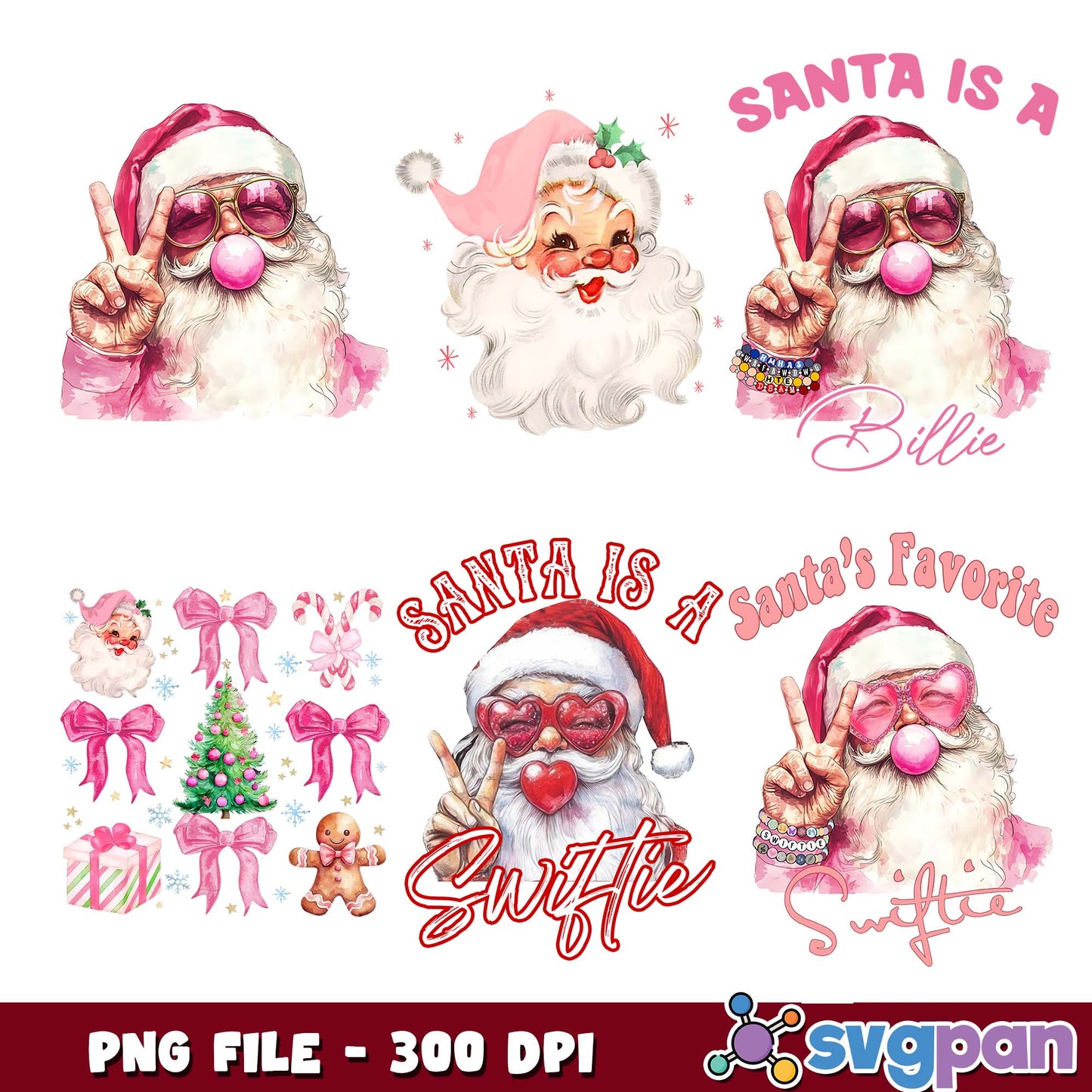Santa is a swiftie png bundle