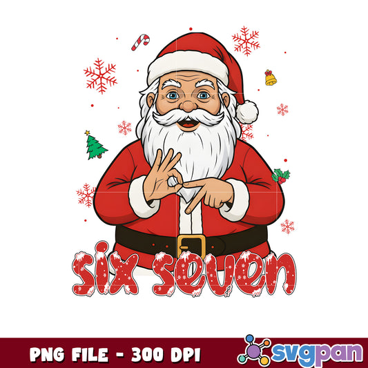 Santa six seven png, chistmas png, christmas cards​ png