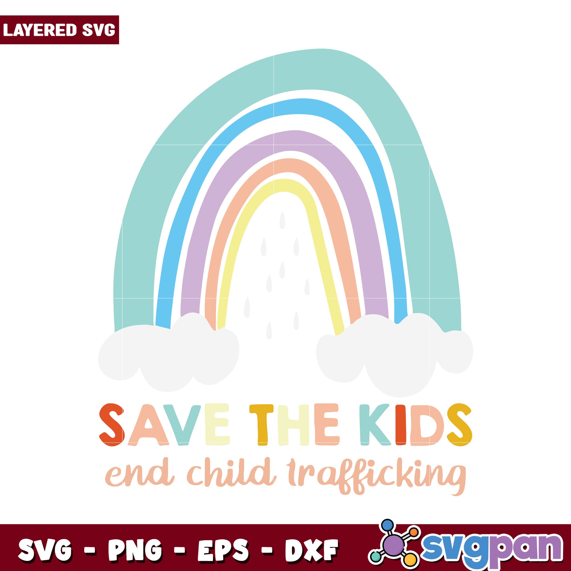 Save the Kids Rainbow Art for Awareness, End Child Trafficking Now