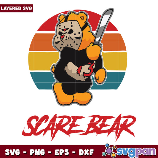 Scare bear halloween svg, halloween toys svg, halloween vacation svg