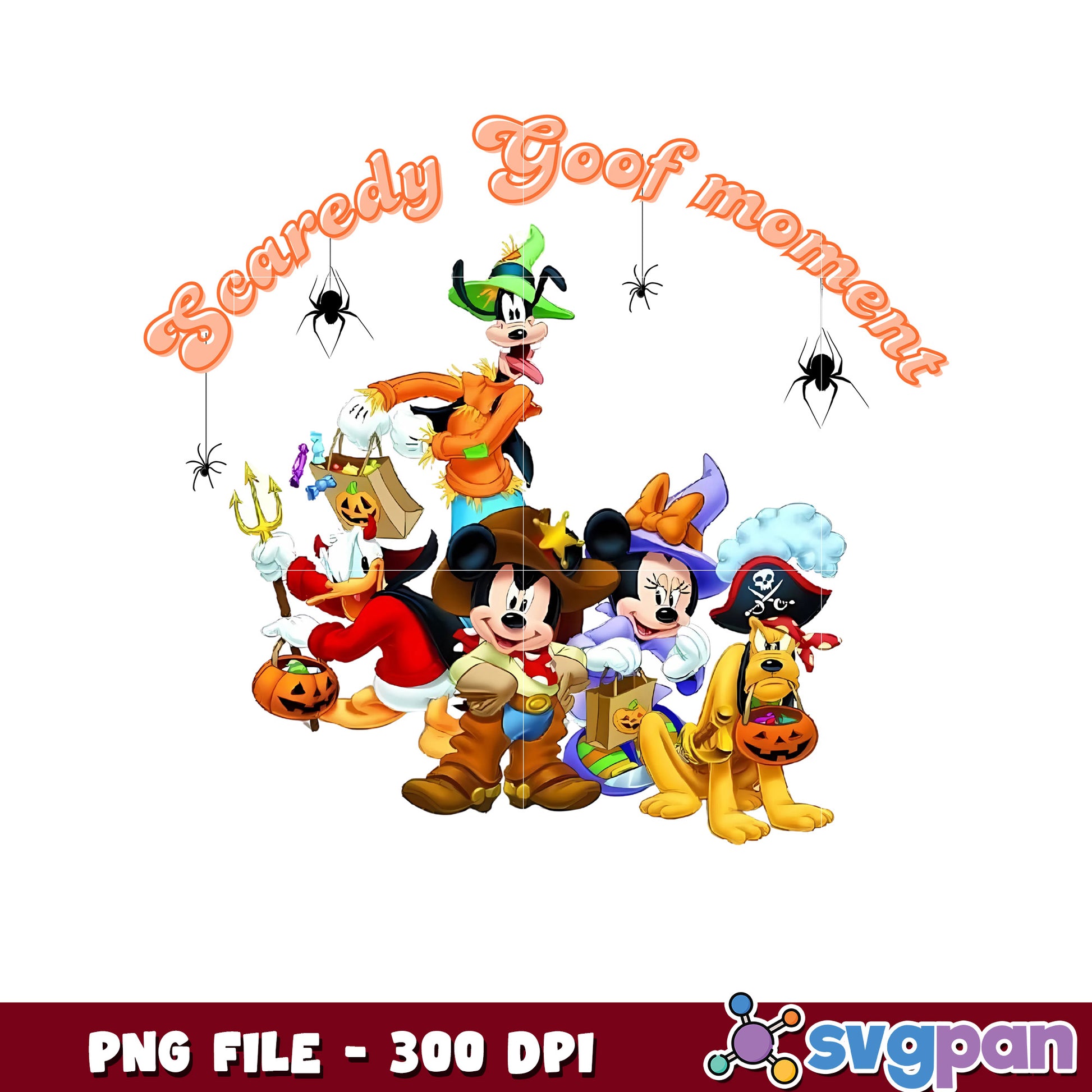 Scared goof moment png, spooky halloween png, happy halloween png