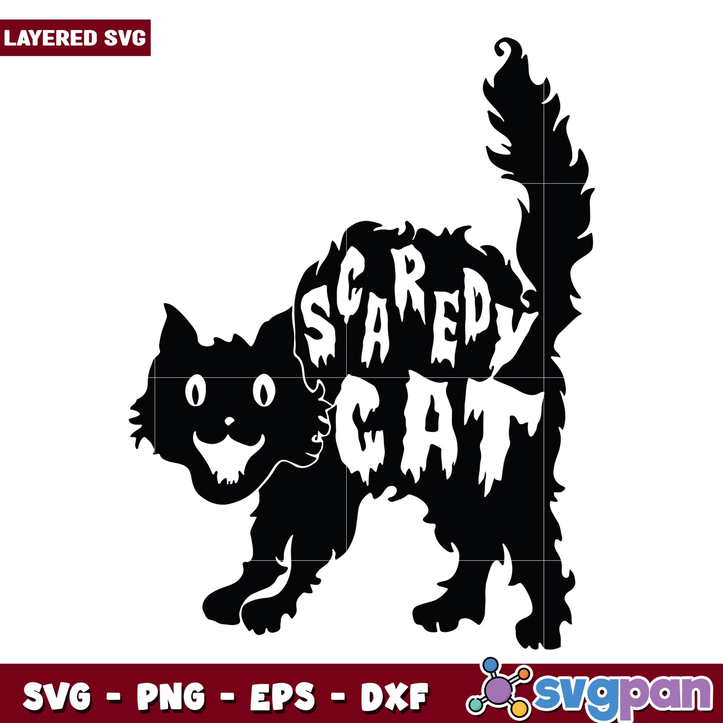 Scaredy cat svg, funny halloween svg, spooky characters svg