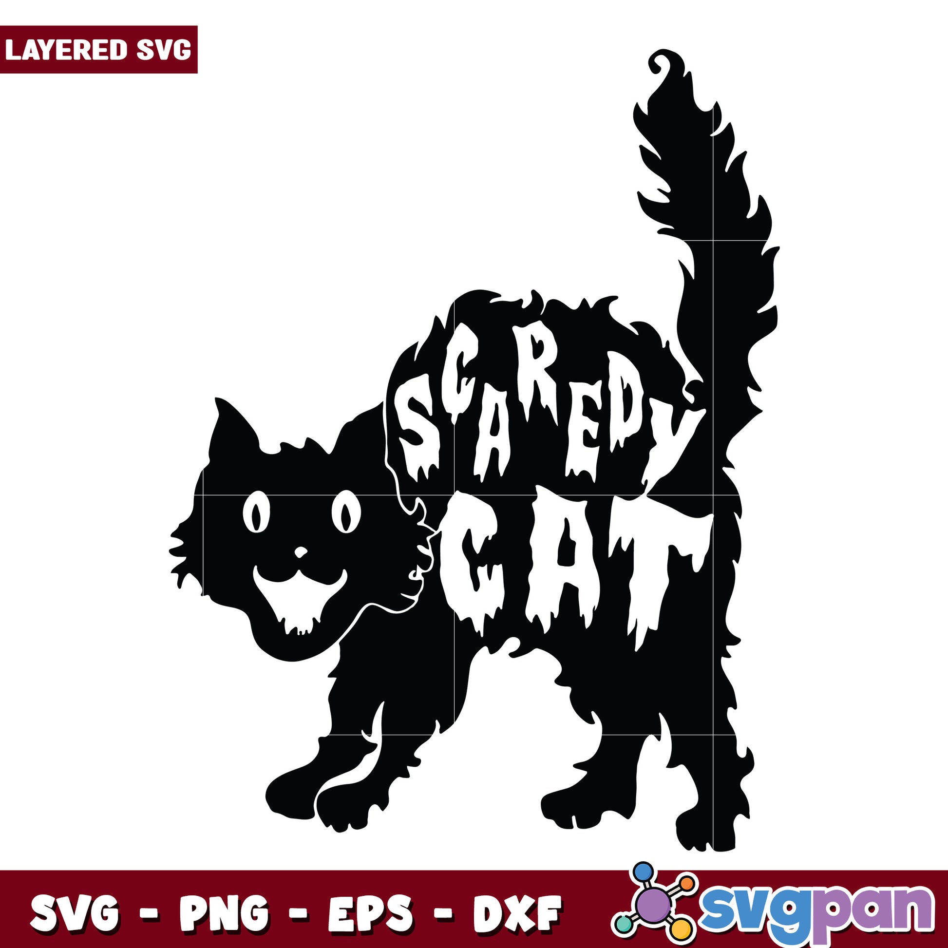Scaredy cat svg, funny halloween svg, spooky characters svg