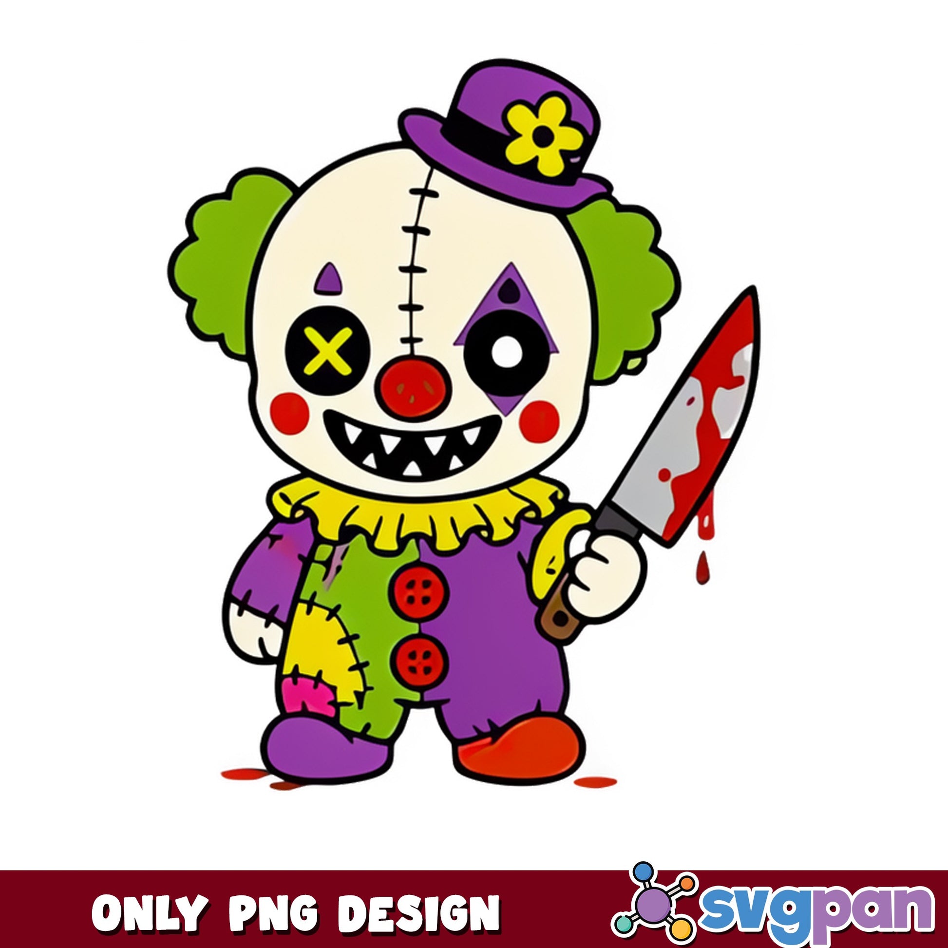 Scary Clown Halloween PNG, Creepy Clown PNG, Horror Clown PNG