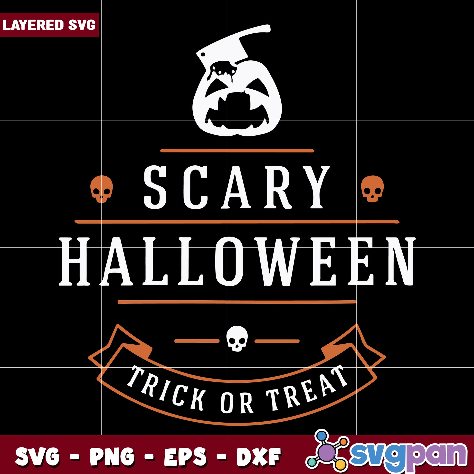 Scary halloween trick or treat svg, funny halloween svg, spooky characters svg