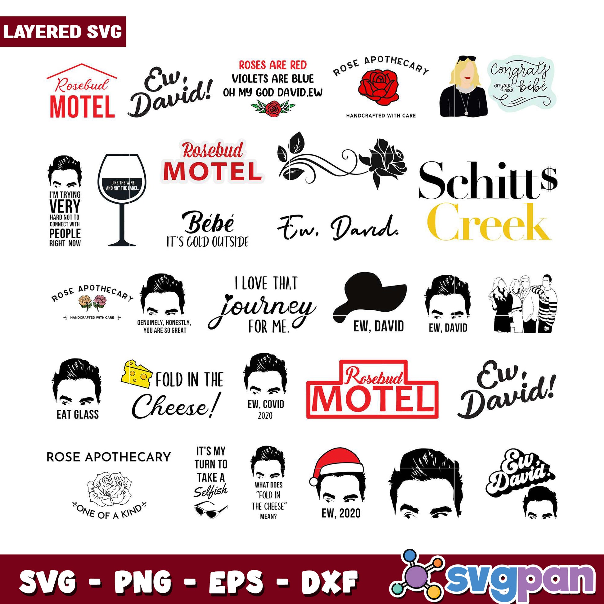 Schitt's Creek SVG Bundle Quotes & Designs