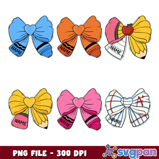 School Bow PNG Bundle 300 DPI
