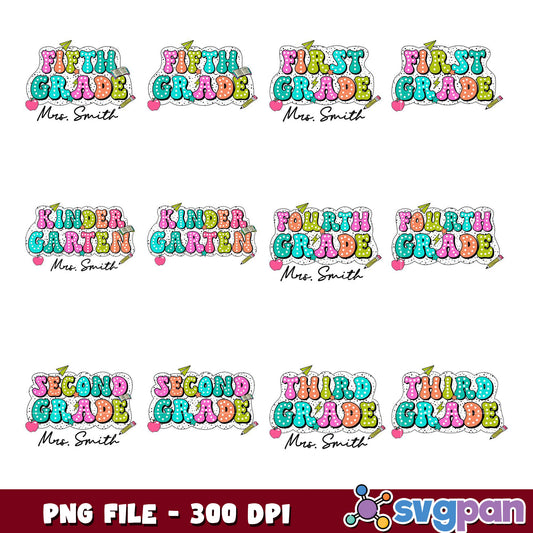 School Grades PNG Bundle - 300 DPI