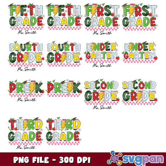 School Grades PNG Bundle 300 DPI