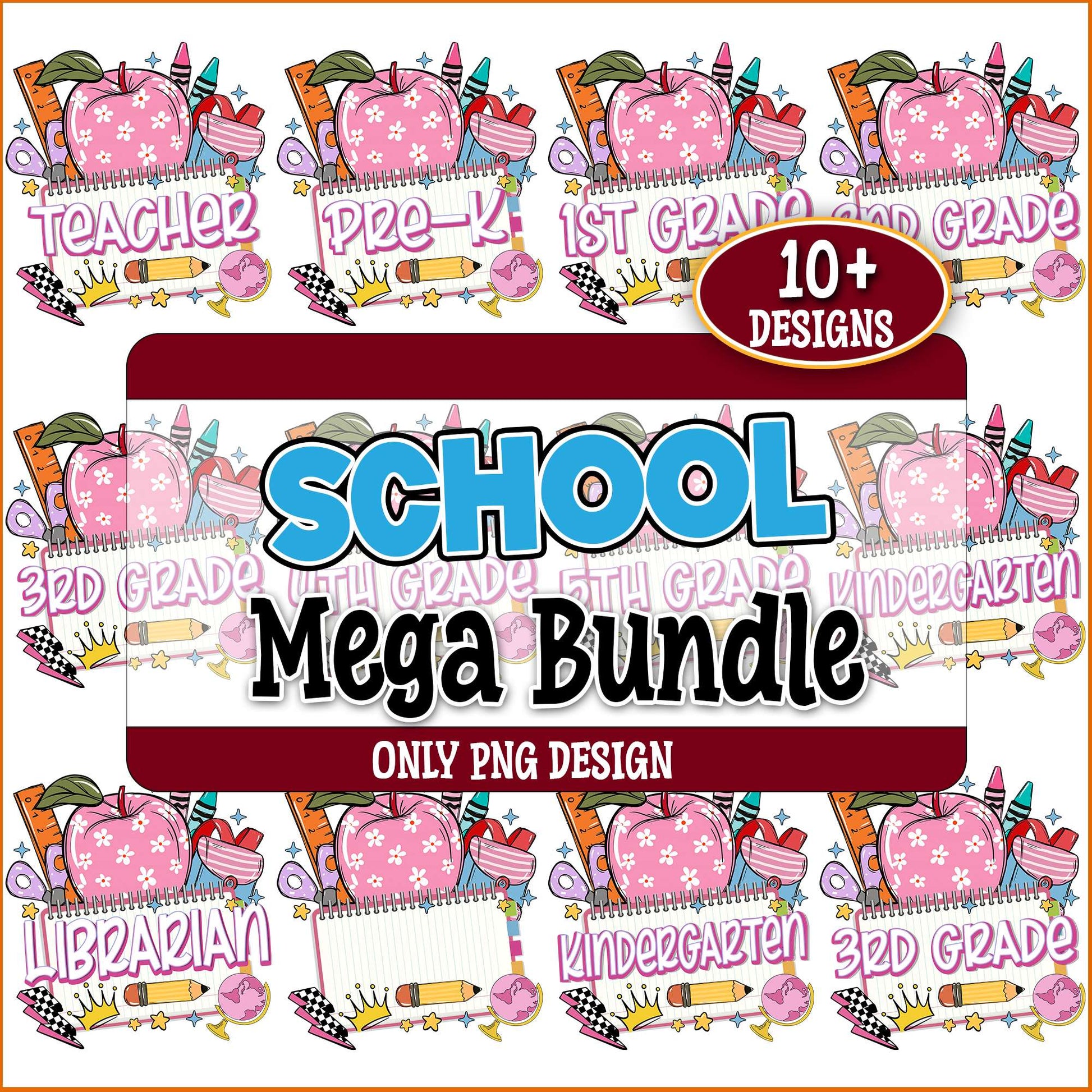School cute design png bundle
