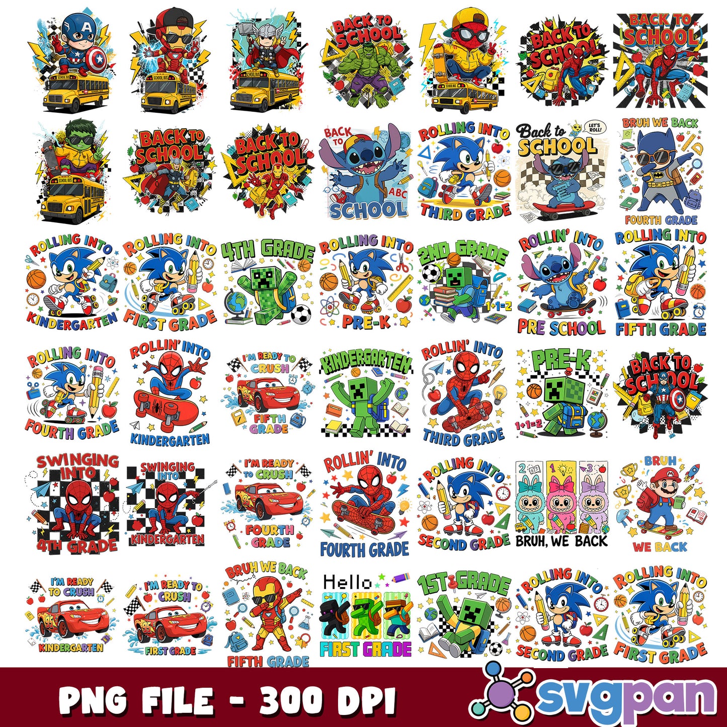 School days collection png bundle