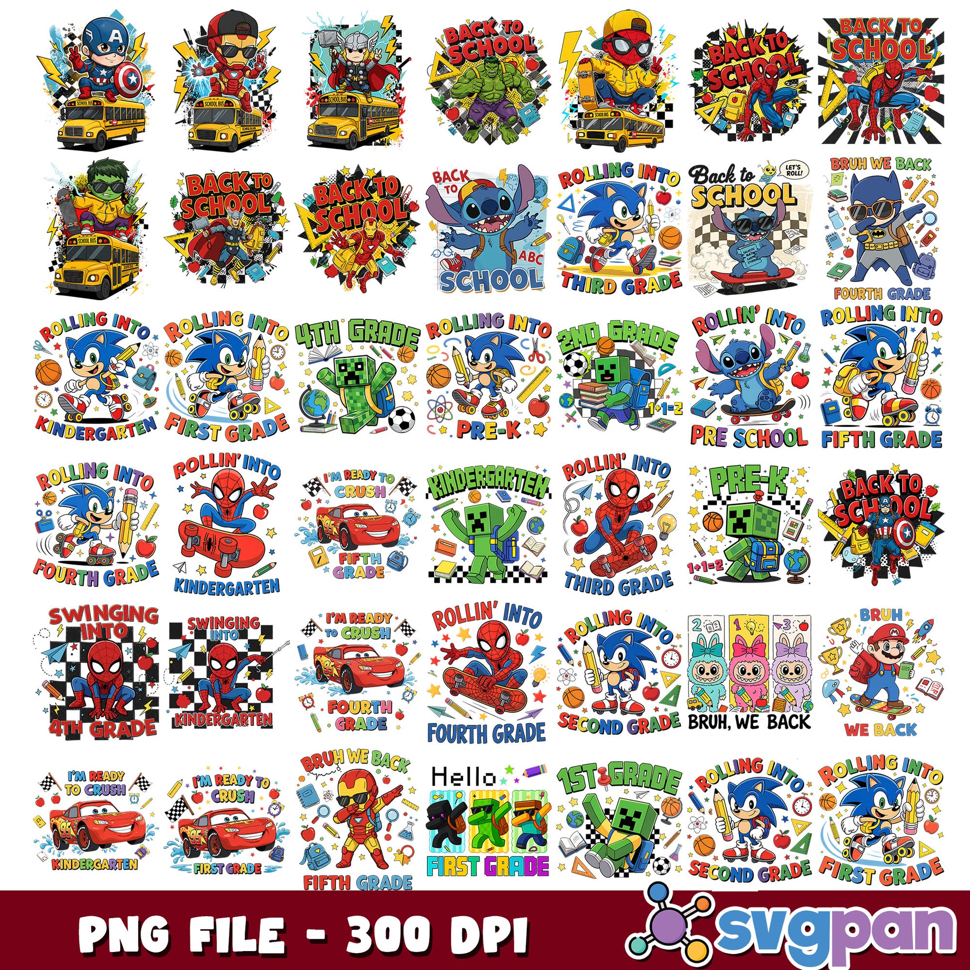 School days collection png bundle