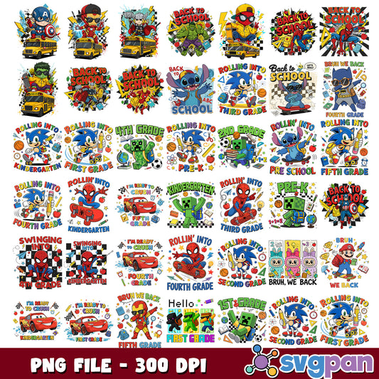 School days collection png bundle