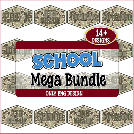 School old camo png bundle