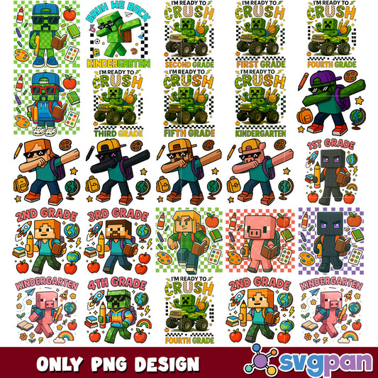 School set minecraft png bundle