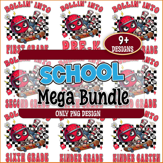 School spidey skateboard png bundle
