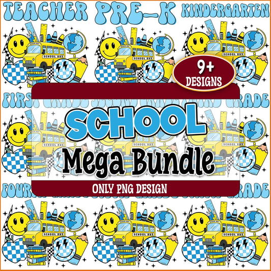 School stuff art png bundle