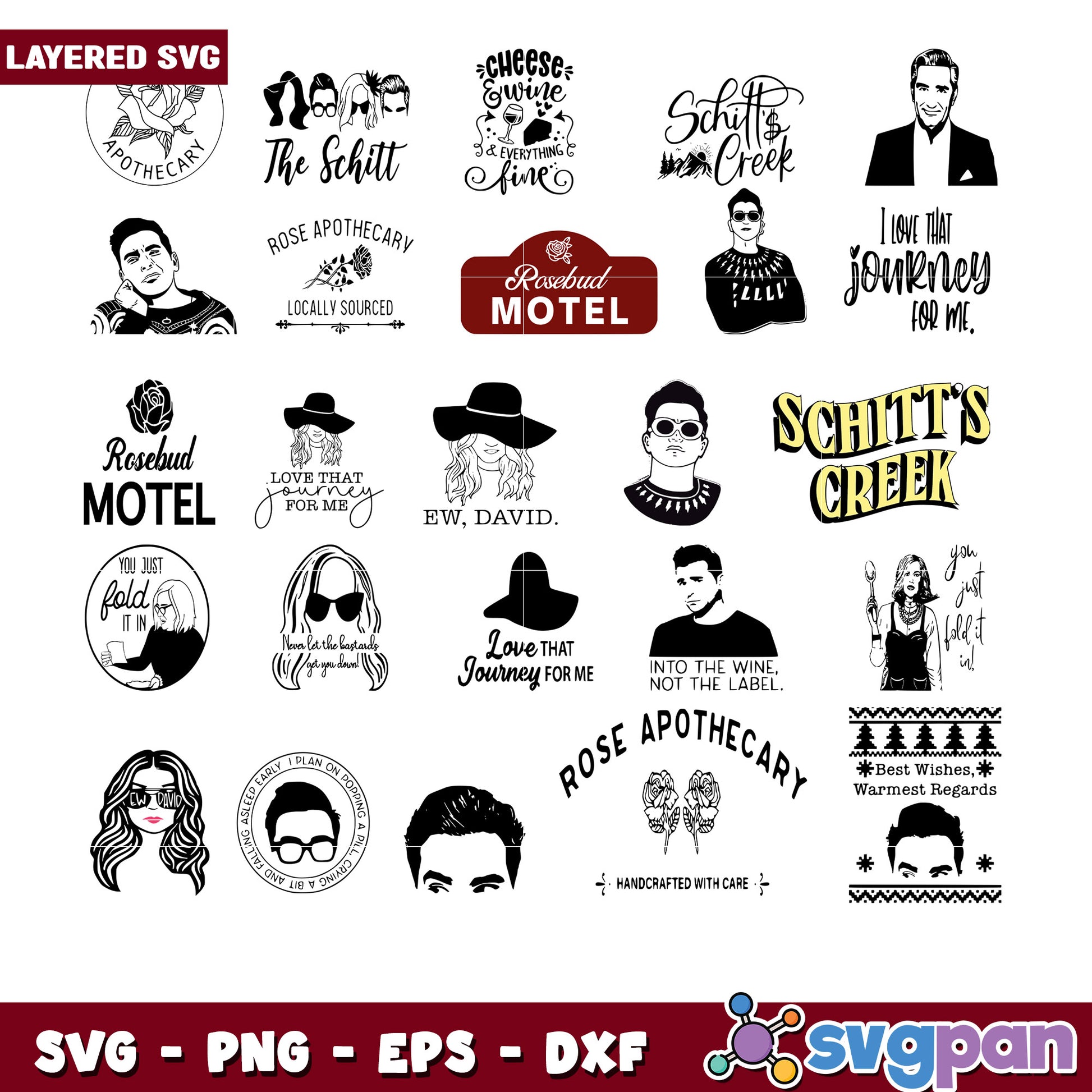 Schtitts Creek Themed SVG Bundle for Creative Projects