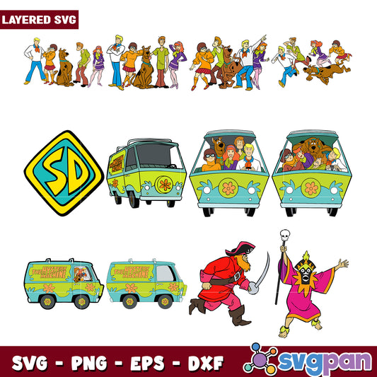 Scooby Doo SVG Bundle Characters & Mystery Machine