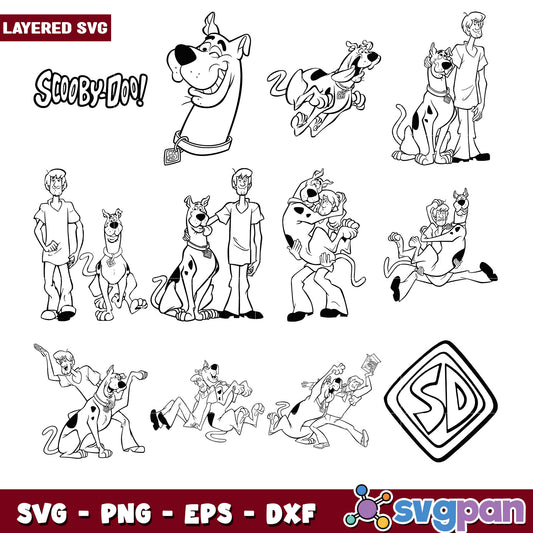 Scooby Doo SVG Bundle Layered PNG EPS DXF