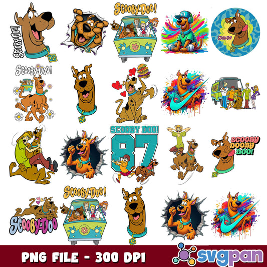 Scooby doo dog design png bundle