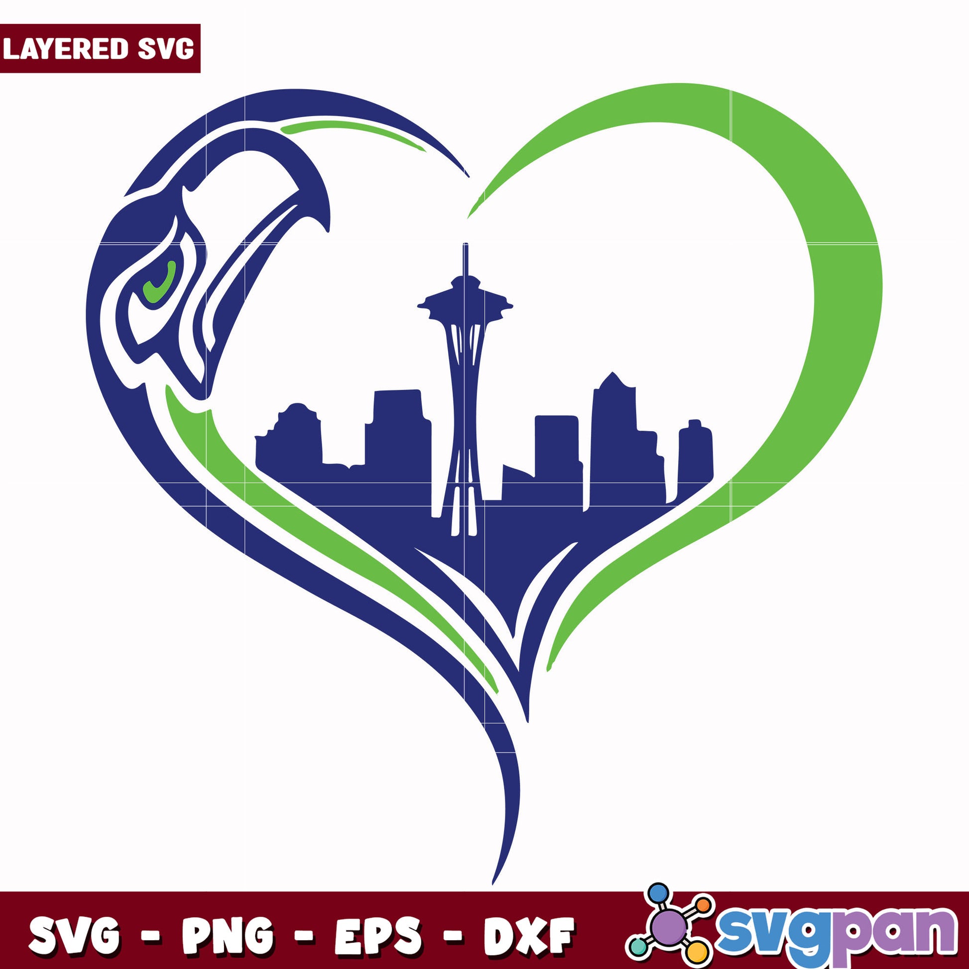 Seahawks heart design svg, super bowl svg, nfl seahawks svg