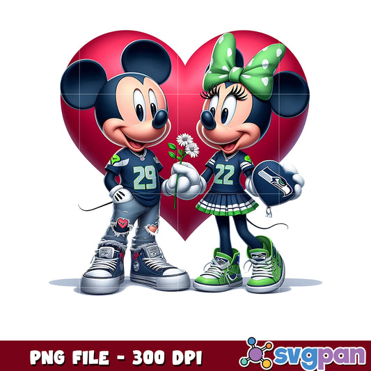 Seahawks mickey and minnie png, amrican football games​ png, nfl schedule​ png