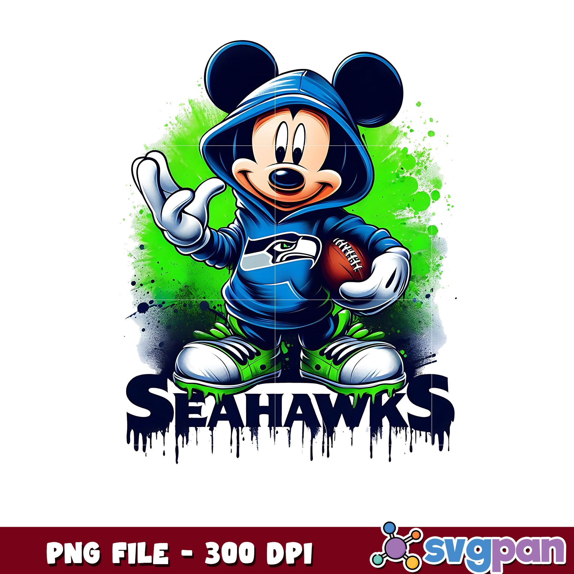 Seahawks mickey mouse png, nfl png, nfl cartoon characters png