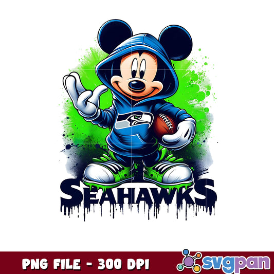 Seahawks mickey mouse png, nfl png, nfl cartoon characters png