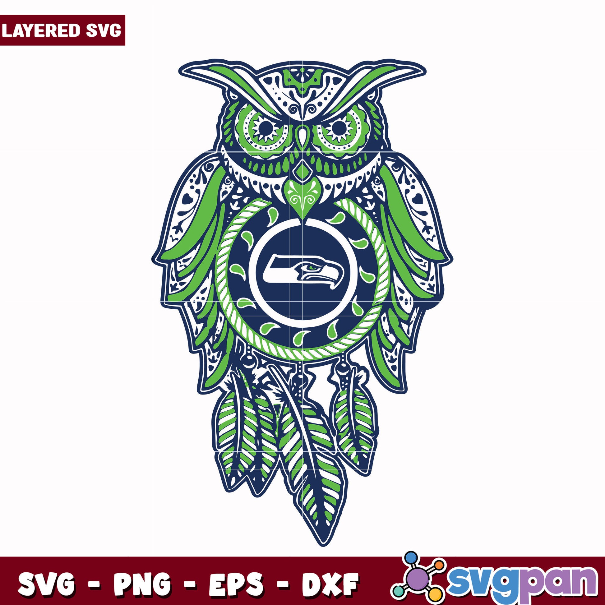 Seahawks owl design svg, super bowl svg, nfl seahawks svg