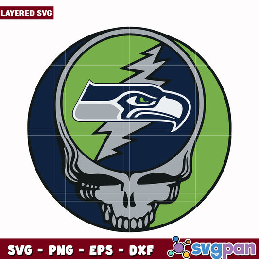 Seahawks skull design svg, super bowl svg, nfl seahawks svg