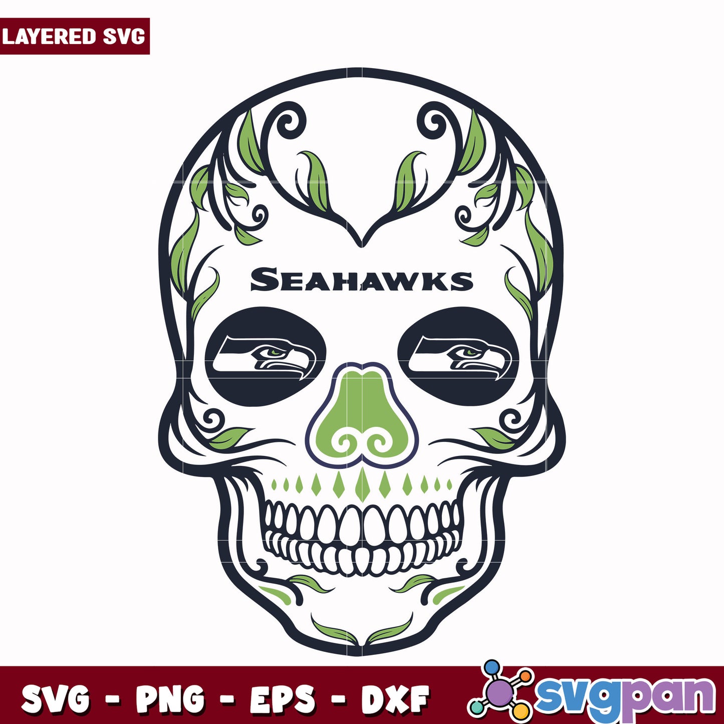 Seahawks skull svg, super bowl svg, nfl seahawks svg
