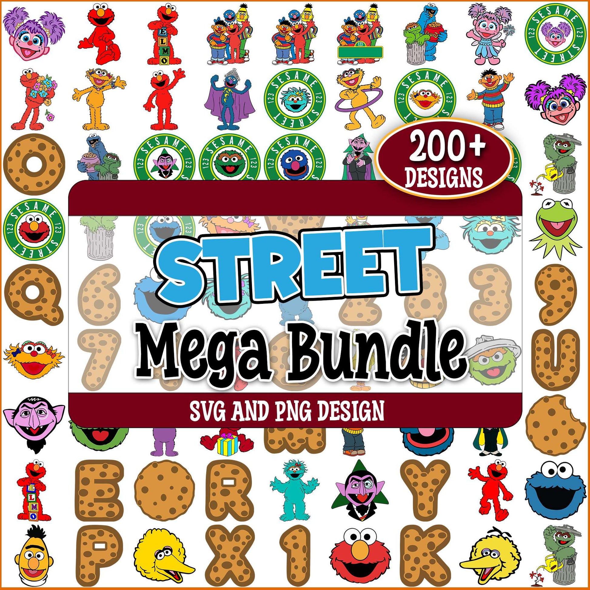 Seasame street alphabet svg bundle