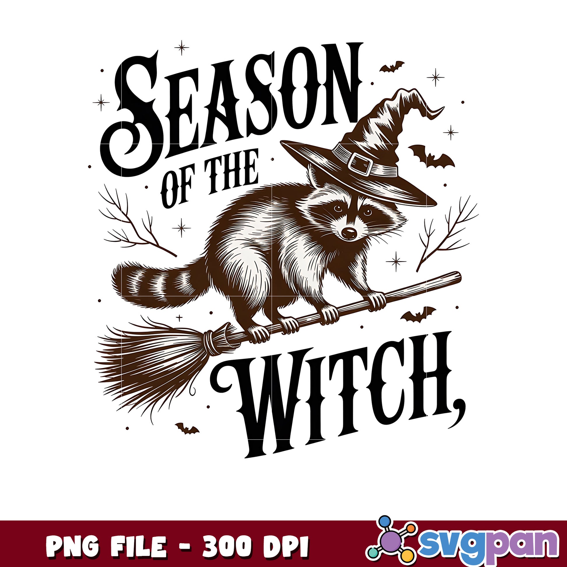 Season of the witch rocket racoon png, halloween season png, scary monster​ png