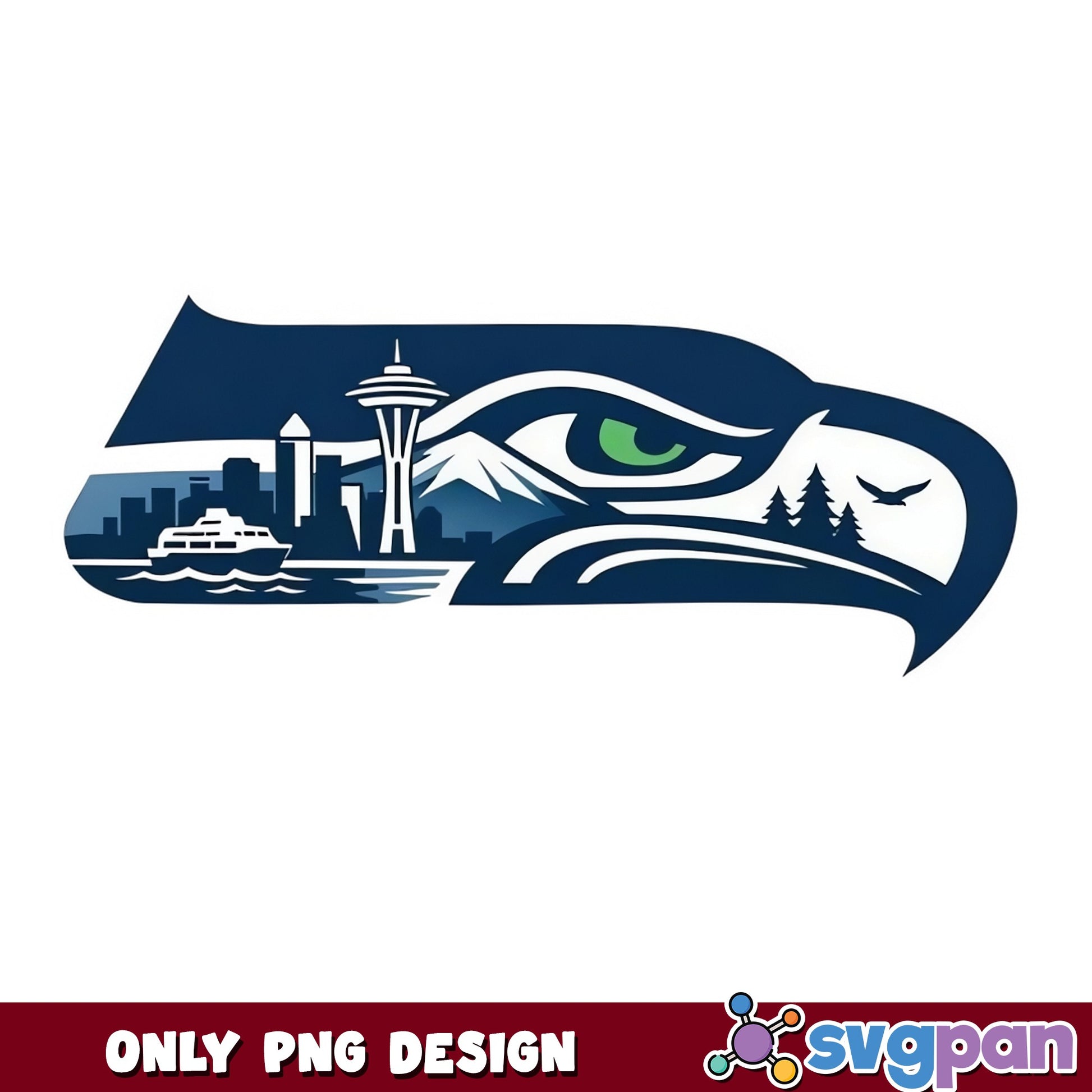 Seattle Seahawks City Skyline PNG, NFL Football PNG, Seahawks PNG