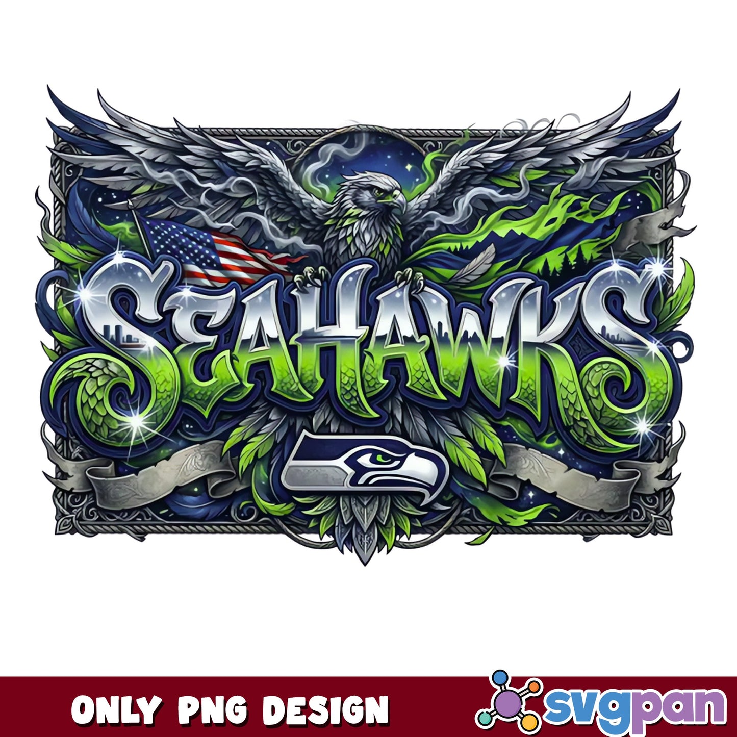Seattle Seahawks PNG, NFL Football Team Design, Seahawks PNG