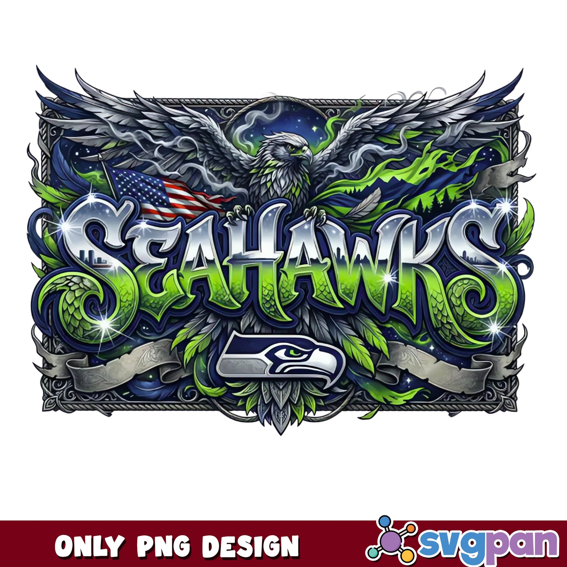 Seattle Seahawks PNG, NFL Football Team Design, Seahawks PNG