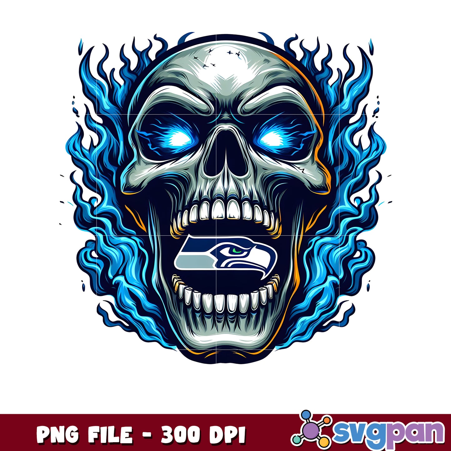 Seattle seahawks burning skull png, super bowl 2025 png, american football league png