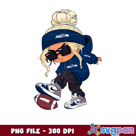 Seattle seahawks girl design png, game day vibes png png, nlf team logo png