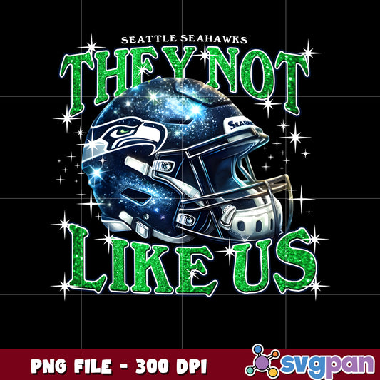 Seattlle seahawks they not like us helmet design png, american rugby png, nfl teams png