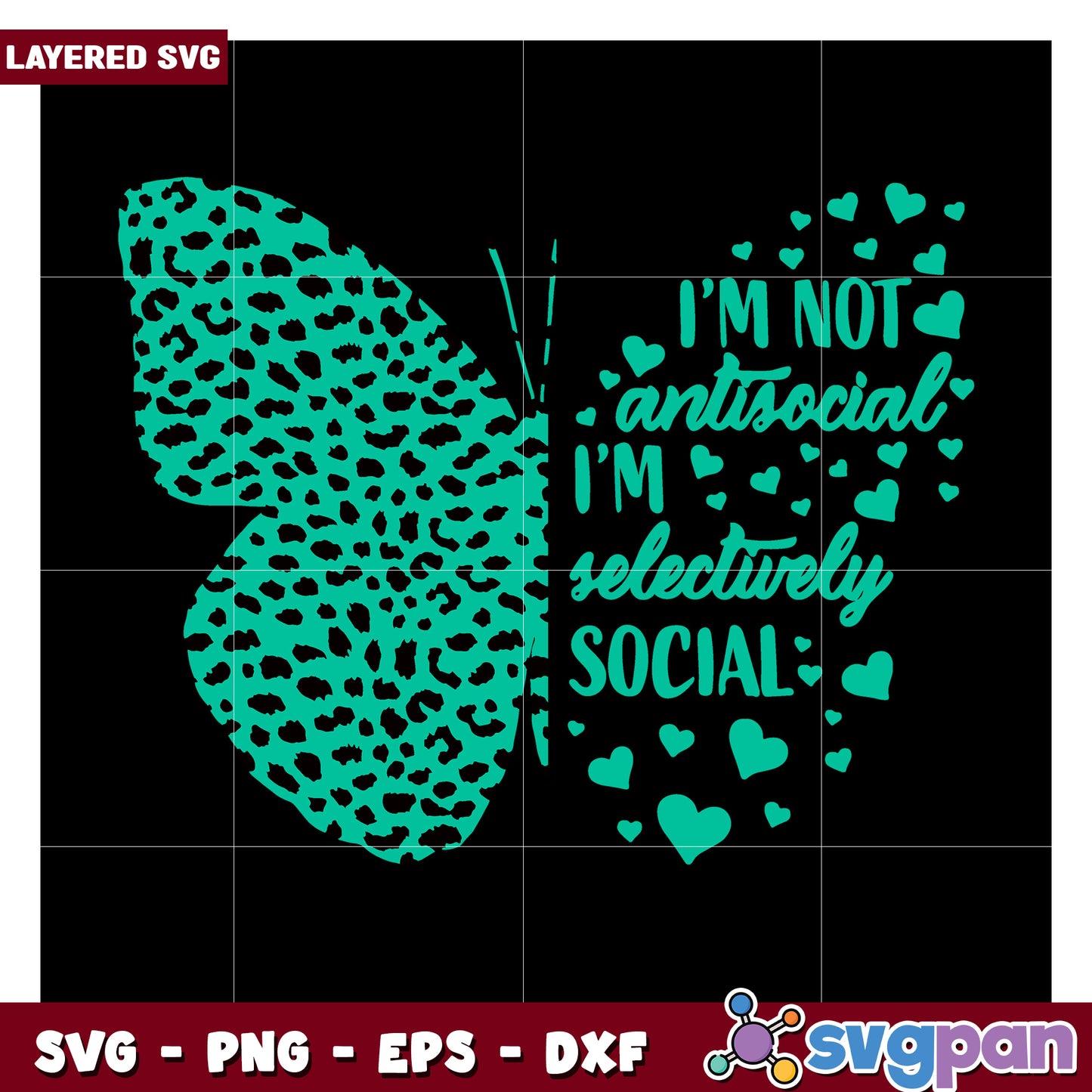 Selectively Social Butterfly SVG Design, Perfect for Craft Projects