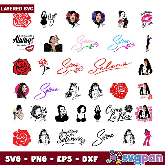 Selena SVG Bundle Layered Designs