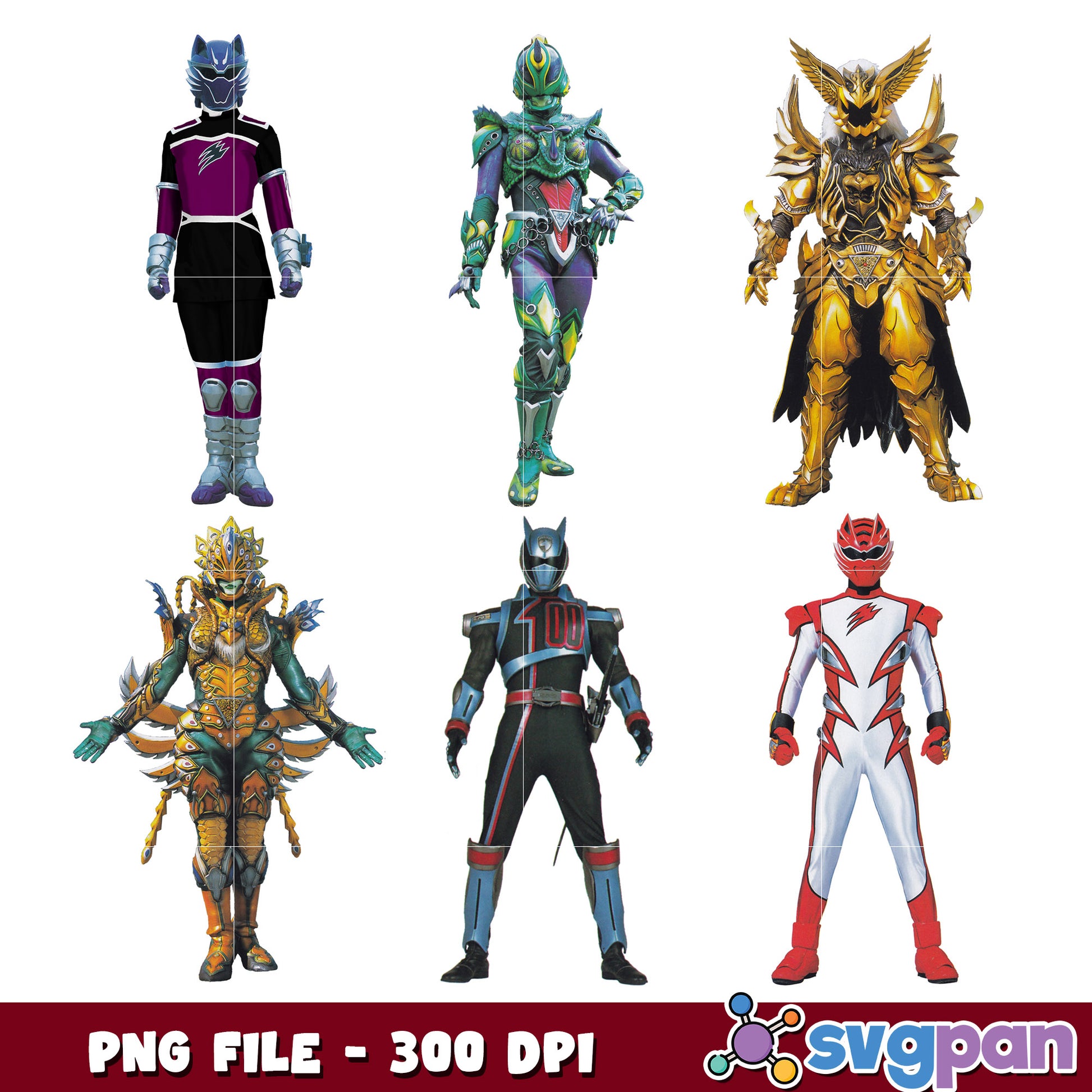 Sentai Ranger PNG Bundle 300 DPI