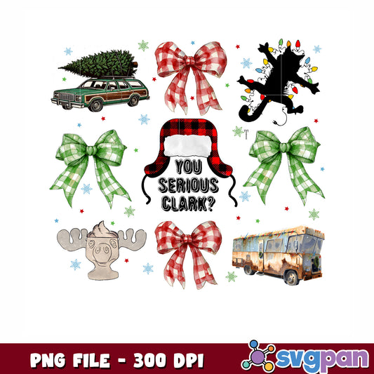 Serious clark design png, christmas characters png, christmas gift png