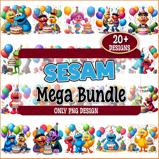 Sesame street birthday png bundle
