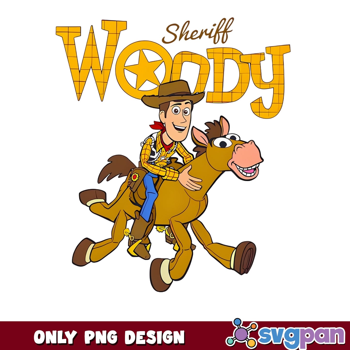Sheriff Woody And Bullseye PNG, Toy Story PNG, Disney PNG