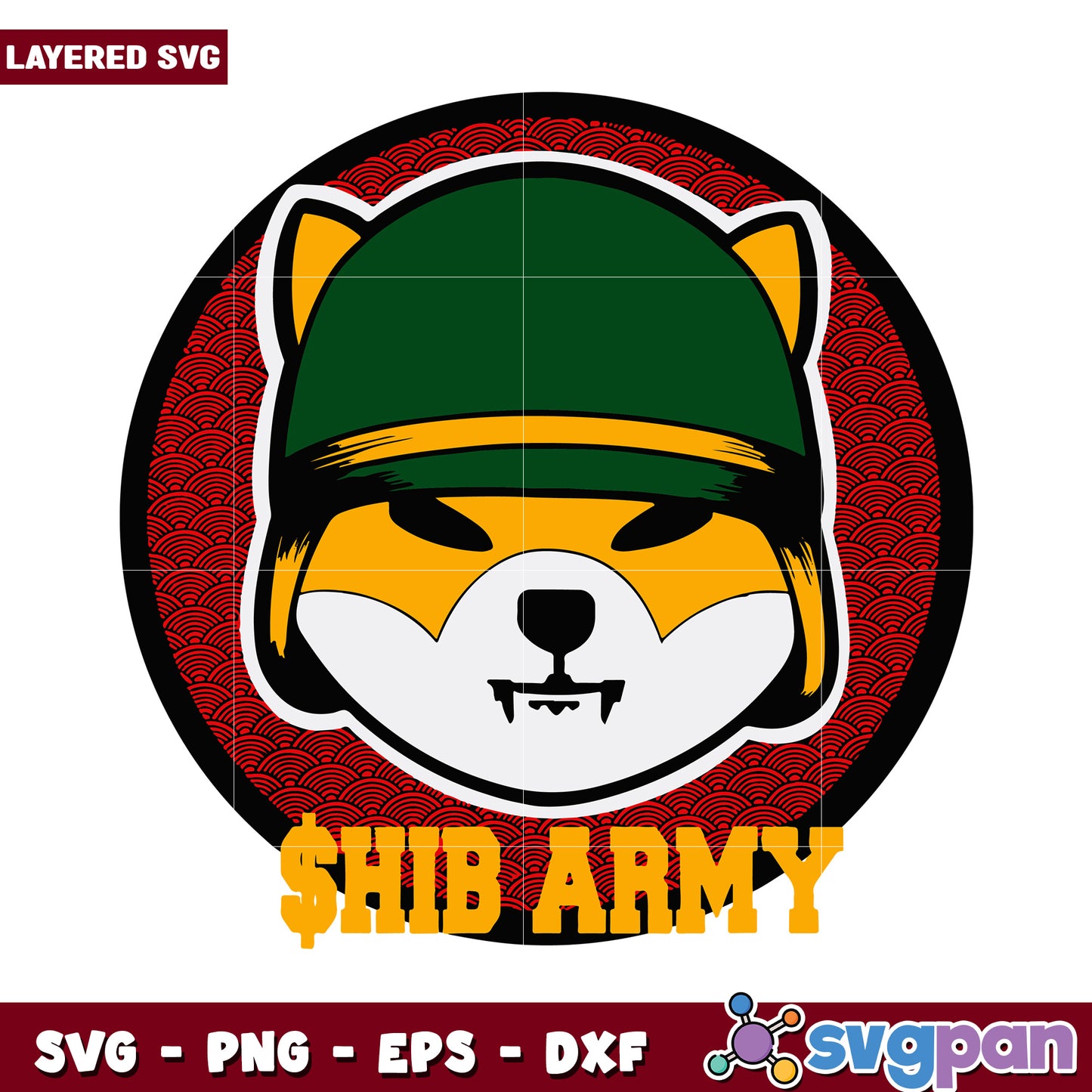 Shib Army Layered SVG Design, Ideal for Crafting and Printing