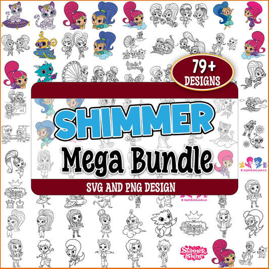 Shimmer and shine sketch svg bundle